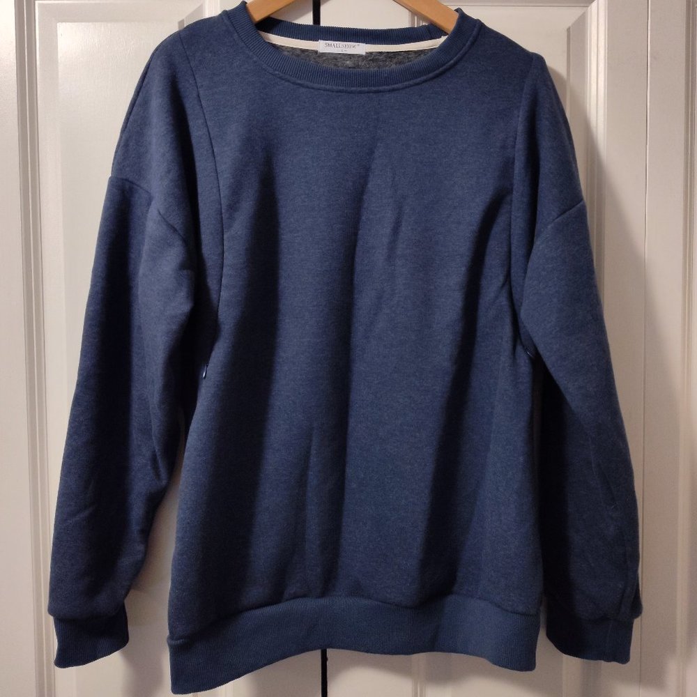 SMALLSHOW Fleece Maternity Nursing Sweatshirt (Large)